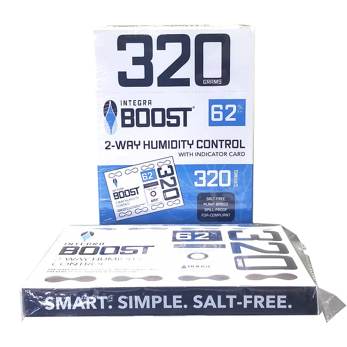 Perfect for retail purposes or dispensary jars that regularly opened throughout the day, patented Integra BOOST® 320 gram packet with humidity indicator will expertly manage humidity levels—preserving the life of your herbal medicine you’re storing. BOOST® products are salt-free, spill-proof and FDA-food grade complaint