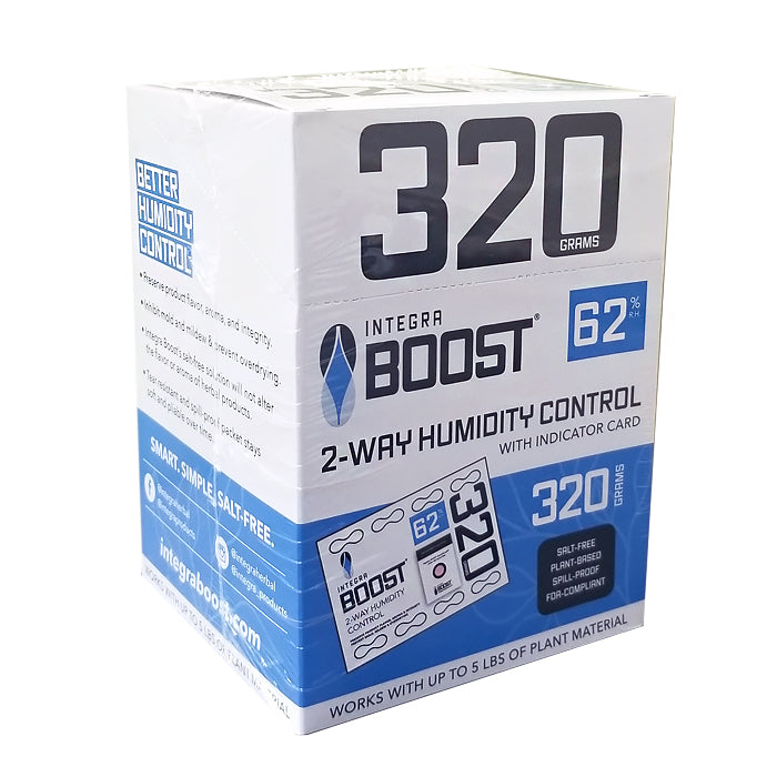 Perfect for retail purposes or dispensary jars that regularly opened throughout the day, patented Integra BOOST® 320 gram packet with humidity indicator will expertly manage humidity levels—preserving the life of your herbal medicine you’re storing. BOOST® products are salt-free, spill-proof and FDA-food grade complaint