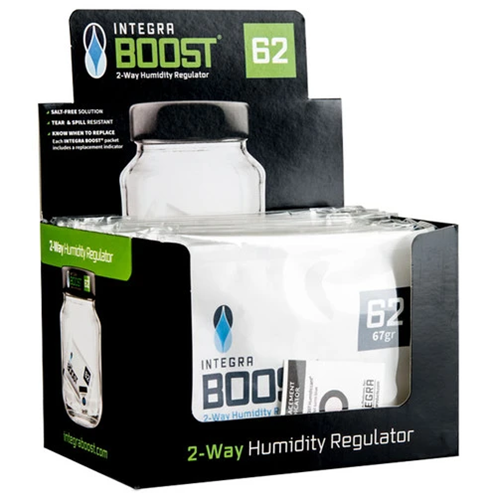 Perfect for retail purposes or dispensary jars that regularly opened throughout the day, patented Integra BOOST® 67 gram packet with humidity indicator will expertly manage humidity levels—preserving the life of your herbal medicine you’re storing. BOOST® products are salt-free, spill-proof and FDA-food grade complaint