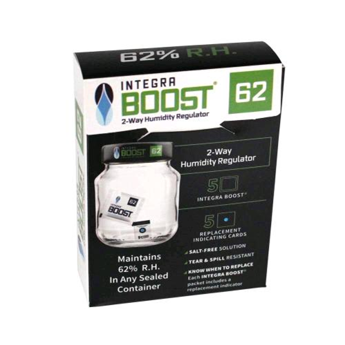 Perfect for retail purposes or dispensary jars that regularly opened throughout the day, patented Integra BOOST® 67 gram packet with humidity indicator will expertly manage humidity levels—preserving the life of your herbal medicine you’re storing. BOOST® products are salt-free, spill-proof and FDA-food grade complaint
