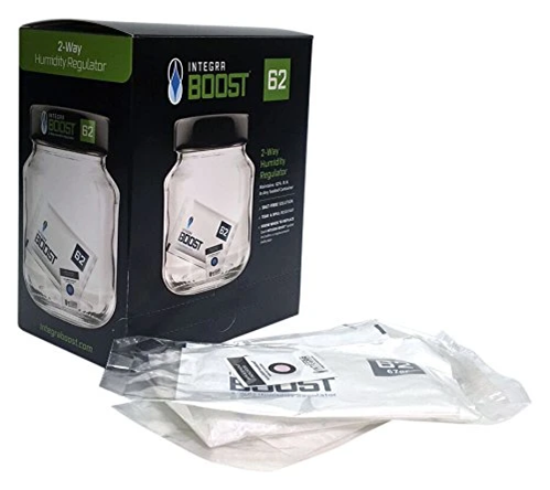 Perfect for retail purposes or dispensary jars that regularly opened throughout the day, patented Integra BOOST® 67 gram packet with humidity indicator will expertly manage humidity levels—preserving the life of your herbal medicine you’re storing. BOOST® products are salt-free, spill-proof and FDA-food grade complaint