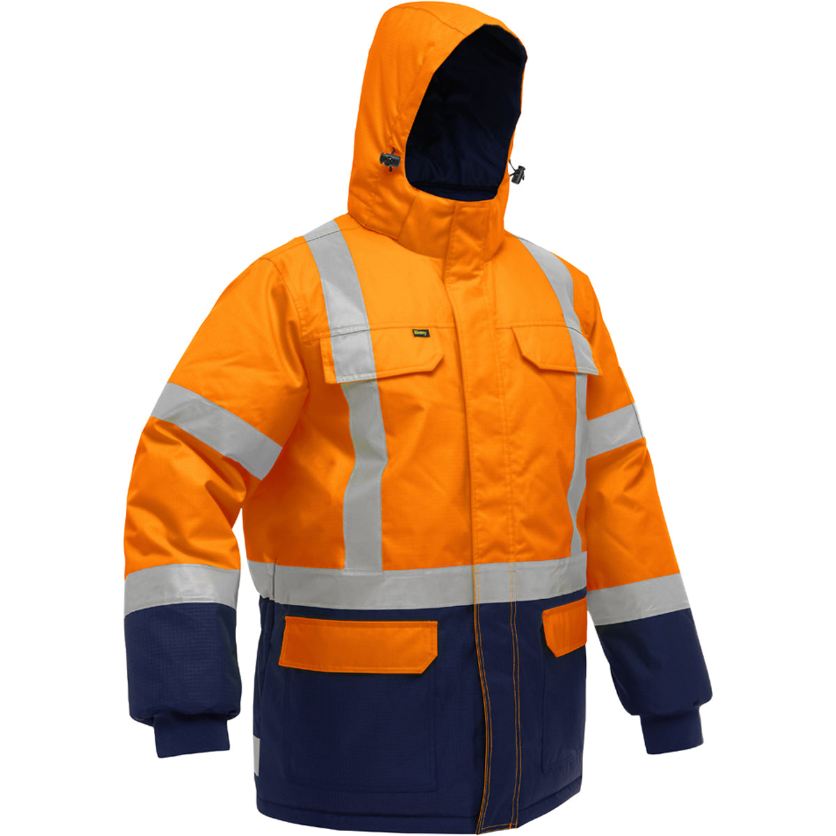These Bisley® Extreme Cold Hi-Vis Orange ANSI 107 Class R3 Industrial Work Jackets are engineered with high-performance bio-based recycled materials to provide advanced thermal protection against extreme cold climate hazards while diverting plastic water bottles from landfill.