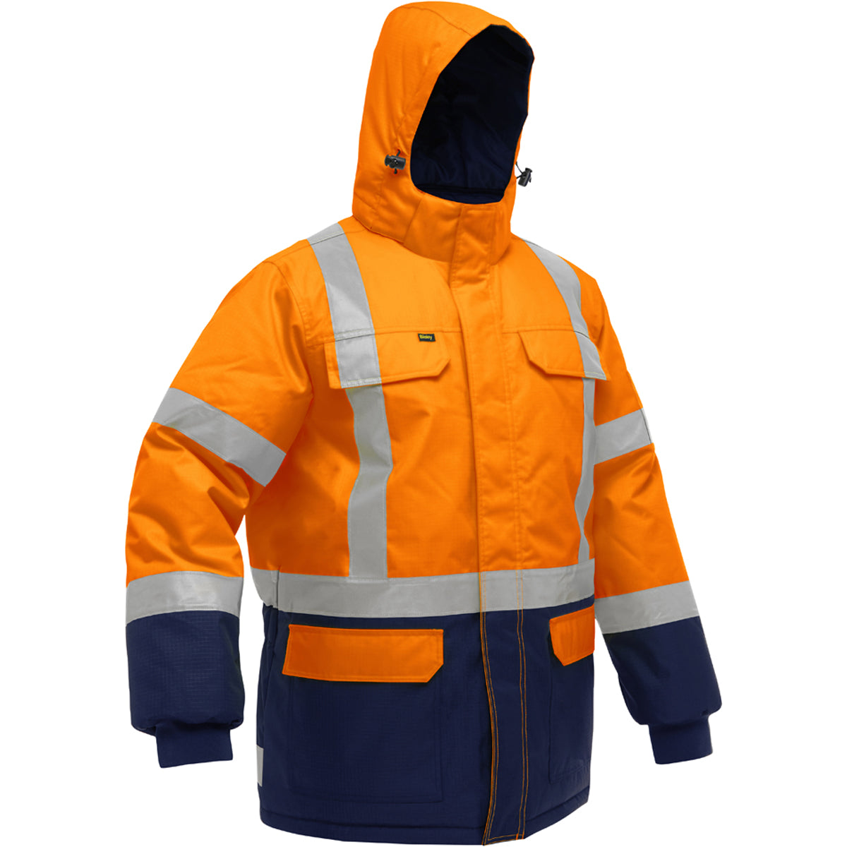 These Bisley® Extreme Cold Hi-Vis Orange ANSI 107 Class R3 Industrial Work Jackets are engineered with high-performance bio-based recycled materials to provide advanced thermal protection against extreme cold climate hazards while diverting plastic water bottles from landfill. 