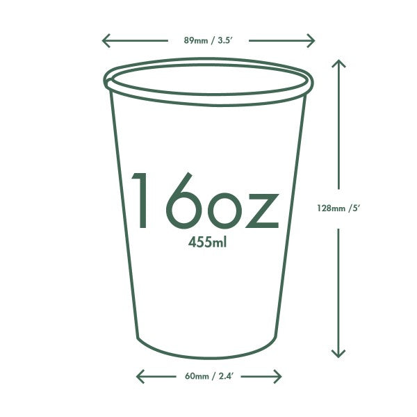 Vegware™ compostable 16-oz Single Wall Hot Paper Cups are made from sustainably sourced board and lined with plant-based PLA. Independently certified to break down in 12 weeks..