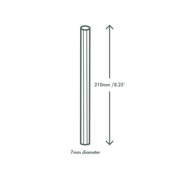 Vegware™ plant-based PLA wrapped green strip 8.25-inch 7 mm bio plastic jumbo green stripe straws are certified compostable and designed to last for hours in cold drinks.
