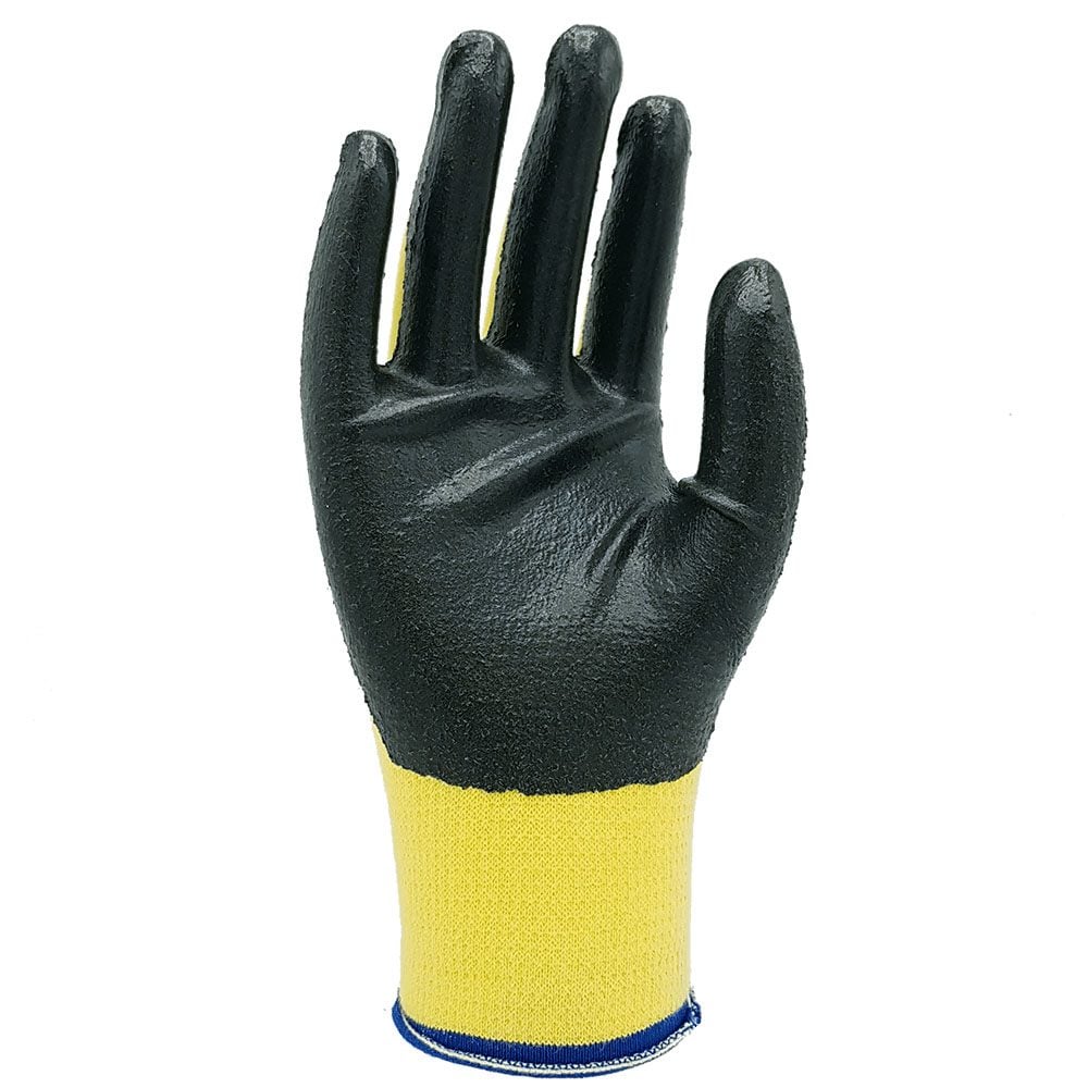 SHOWA® 4561 Sponge Nitrile Zorb-IT Kevlar® Cut-Resistant Glove, ANSI A4, Yellow/Black