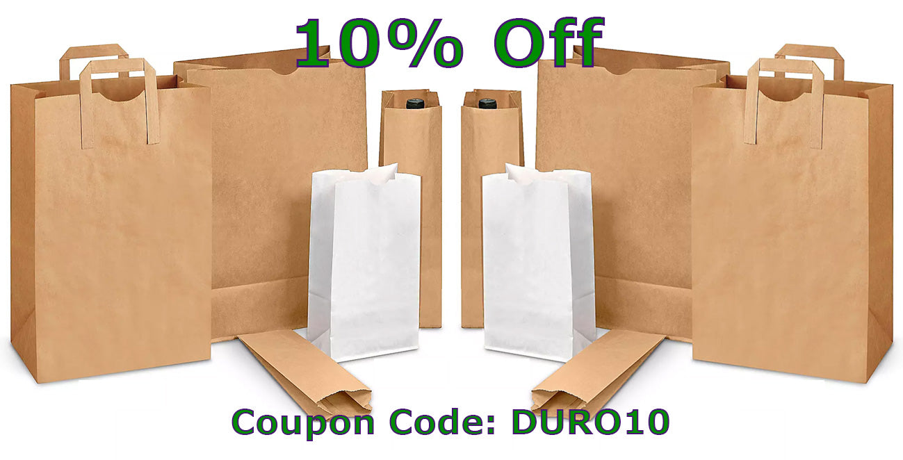Duro Bag® Kraft 66# 80078 Paper Bag wth Handles, 1/6 BBL 12in x 7in x 17in (500/bndl)