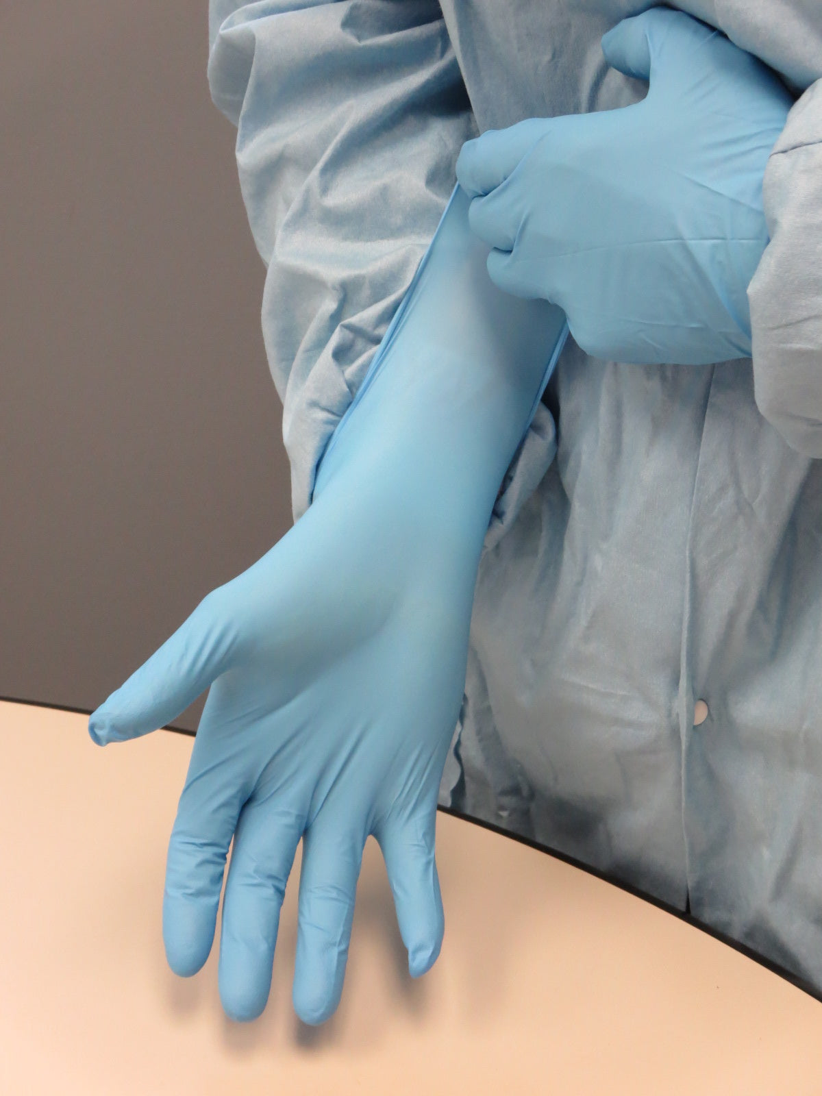 These Showa® 8005PF Single-Use Latex-Free Blue 8-mil Nitrile Examination Gloves with EBT (Eco-Best Technology®) achieve 82% biodegradation in 386 days.