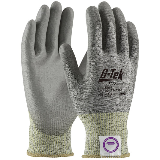 Eco-friendly PIP® G-Tek® 19-D320 ECOSeries™ 3GX® PU Coated A3 Bio-Based Safety Gloves