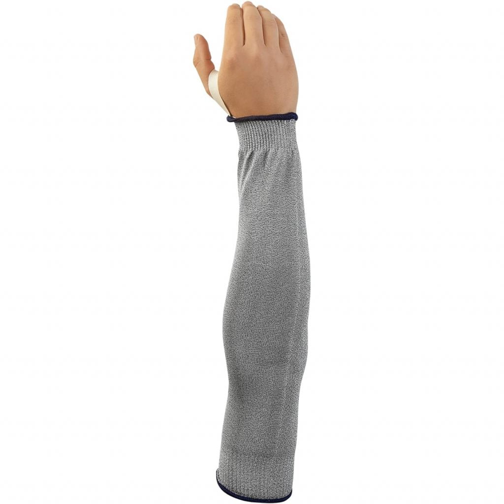 SHOWA® S8115-10T Cut-Resistant Sleeve w/ Thumb Loop, 10", HPPE/Stainless Steel, Grey