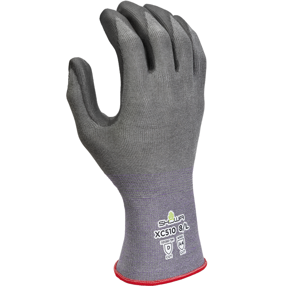 SHOWA® DURACoil Alpha XC510 Polyurethane 18-Gauge Cut-Resistant Glove, ANSI A4, Gray