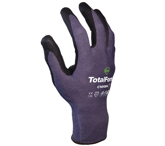 SW® Sustainability Solutions  TotalForm® TF-14BK Bio-Based Nitrile Coated A1 Work Gloves