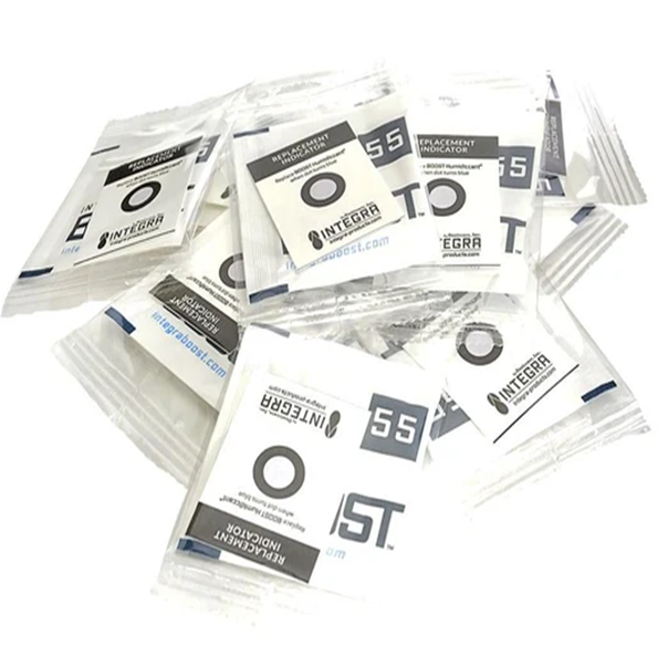 Preserve, prolong and protect herbal medicines, tobacco and cannabis supplies! Desiccare individually wrapped 4-gram Integra BOOST® 2-way humidity control packs with HIC's are retail packaged and available in 55% and 62% rH styles. FDA-compliant, 99% biodegradable, non-toxic and salt free.