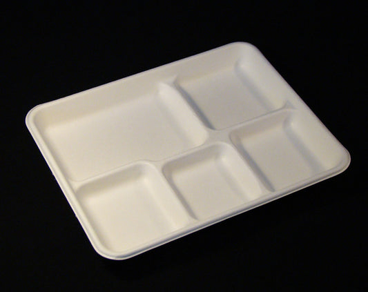 BioSelect® BAST5 Compostable Bagasse School Food Trays (400ct)