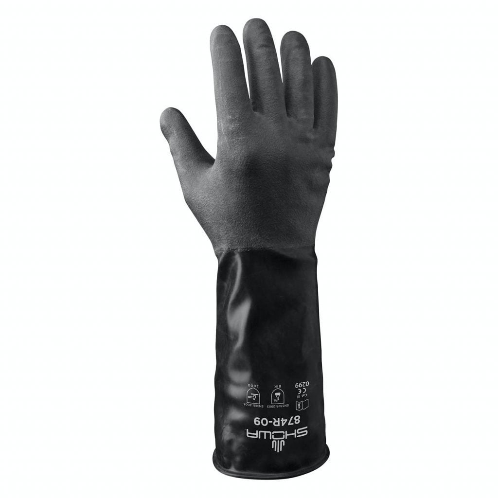 SHOWA® 874R Chemical-Resistant Unsupported Butyl Glove, Rough Finish, 14"