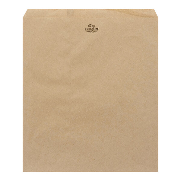 Ideal for newsprint, calendars, magazines, gift cards and more, these 15in x 18in Duro Bag® Dubl Life® 30# Kraft Paper Merchandise Bags are BPI® compostable and FSC® certified. Sold 500 per case.