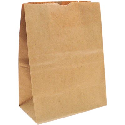 These compostable 12in x 7in x 17in Duro Bag® 40# 1/6 BBL Kraft Paper Grocery Sacks are SFI® and BPI® certified. Sold 400 per bundle