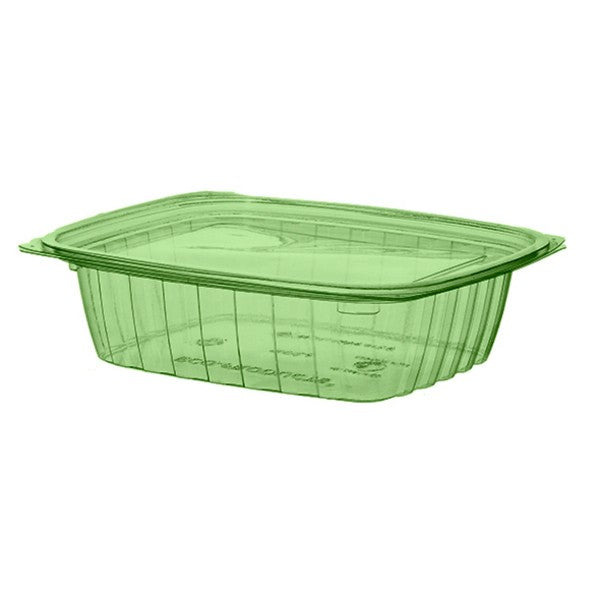 24oz two-piece deli container (base and lid) from the Veridian range. Room for a full entree salad or family-size side, sealed under a crystal-clear lid that shows off the food.