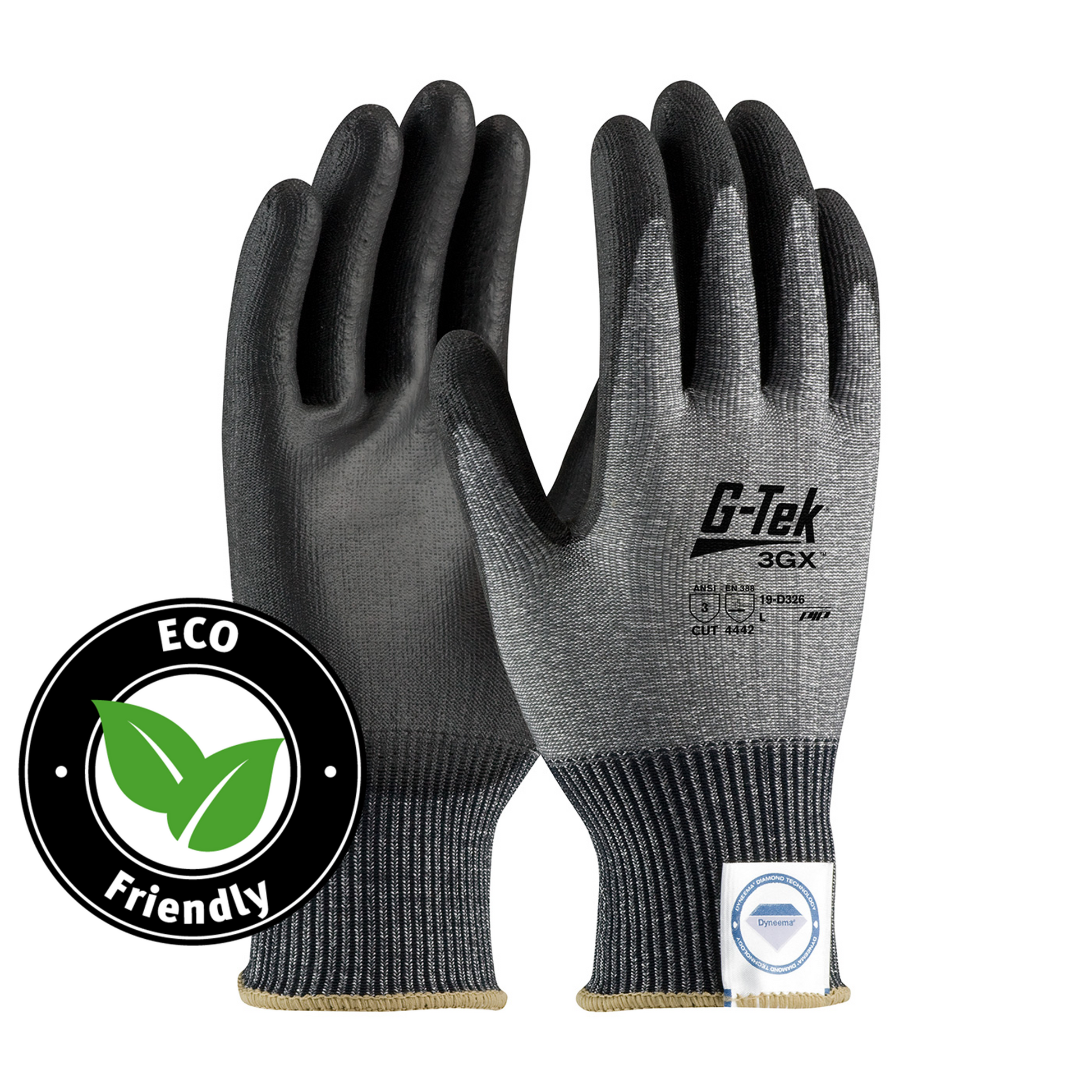 PIP® G-Tek® 19-D336 ECOSeries™ 3GX® PU Coated A3 Bio-Based Safety Gloves
