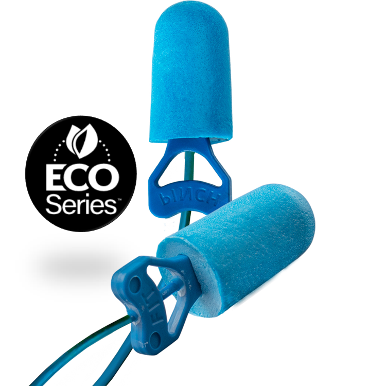 Food Pro Pinchfit™ BioSoft™  Metal Detectable Disposable Bio-based Corded Foam Ear Plug with Pinchfit™ Technology - NRR 32  #PF-D
