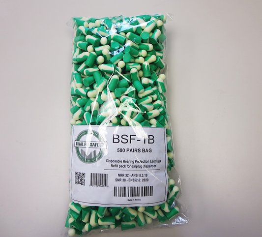 The Mega Bullet™ BioSoft™ BSF-1B ear plug foam material provides the same fit and performance as conventional polyurethane or PVC materials, but with a lower carbon footprint. This innovative technology not only reduces emissions during manufacturing, but it contains bio-based materials making BioSoft™ more environmentally friendly at end of use