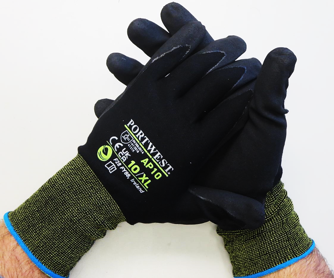 Portwest® Planet Eco-friendly AP10-NPR15 Foam Nitrile Coated Work Gloves are constructed with an antimicrobial glove shell featuring sustainable bamboo fiber that's highly absorbent!