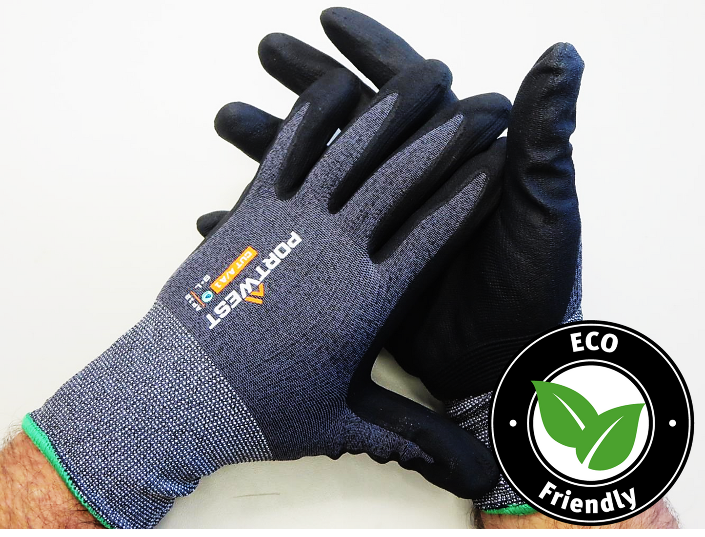 Portwest® Planet AP12-NPR15 Micro Foam Nitrile Coated Work Gloves are constructed with a 15-gauge seamless liner made from recycled P.E.T. water bottles has moisture managing properties. These touchscreen compatible cut level A1 gloves are breathable and produces a low carbon footprint.