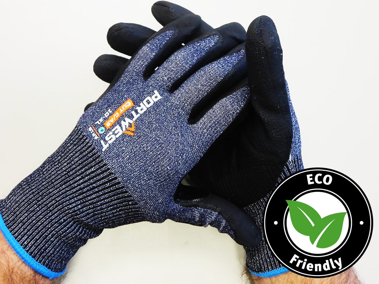Portwest® Planet AP18 Micro Foam Nitrile Coated Work Gloves are constructed with a 15-gauge yarn made from recycled PET water bottles has moisture managing properties. These touchscreen compatible cut level A3 gloves are breathable and produces a low carbon footprint.