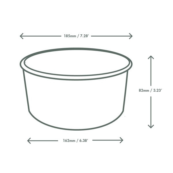 Vegware™ RSC-48G Compostable 48oz PLA-Lined Paper Food Bowl, 185 Series (300ct) - image 3