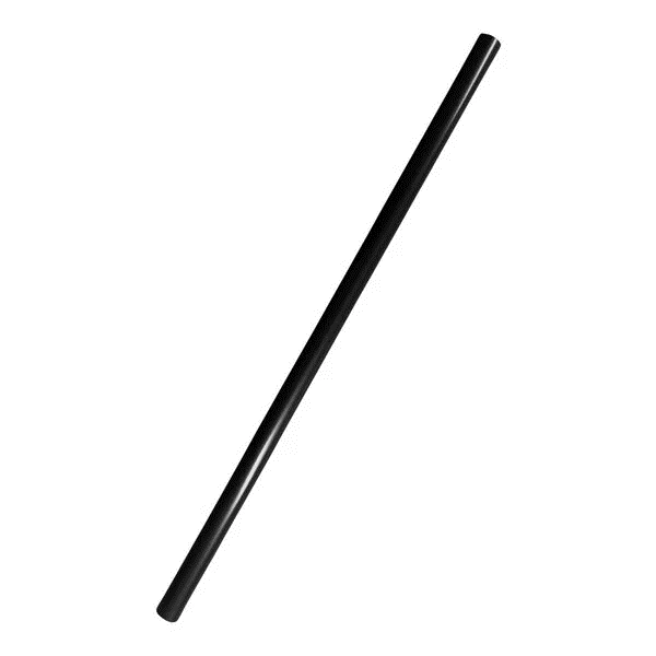 StrawFish® 7655179 Unwrapped Smoothie Straw, 8.5in x 8mm - Black