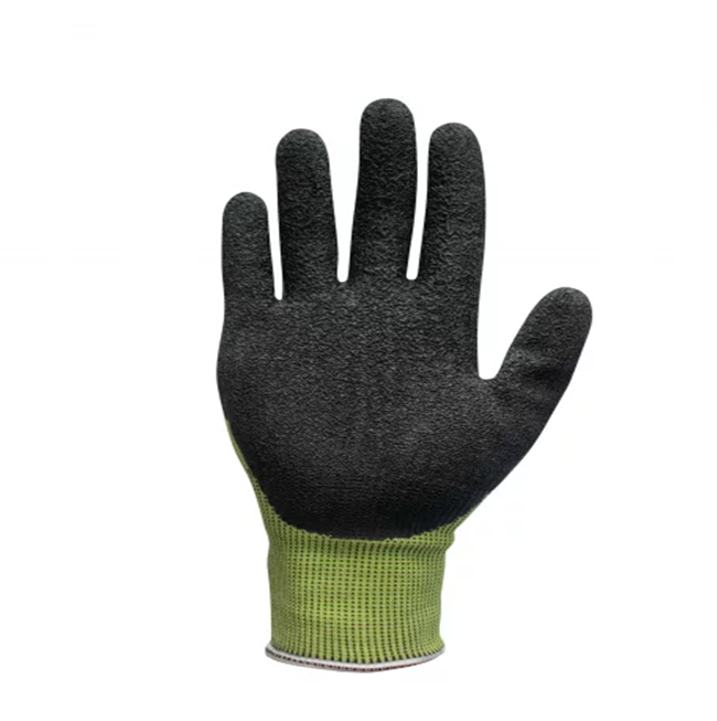 This Eco-friendly Traffi® TG6250 X-Dura LXT® latex coated Green 15-gauge cut level A5 work gloves are Carbon Neutral certified, repels water and oil with touchscreen compatibility.