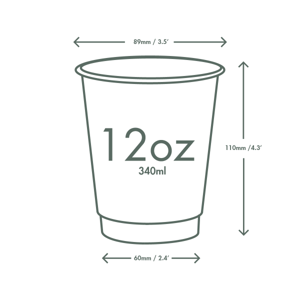 Vegware™ 89-Series compostable 12-oz Double Wall Brown Kraft Cups are made from sustainably sourced board and lined with plant-based PLA that's independently certified to break down in 12 weeks. Perfect for smoothies, tea, coffee or soup.