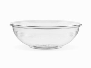 Vegware™ Bon Appetit 185-Series compostable 24-ounce clear wide salad bowls are made from PLA -an eco-friendly plastic alternative made from plants that's independently certified to break down to soil in 12 weeks.