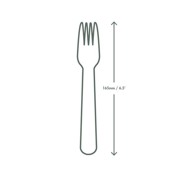 Vegware™ compostable 6.5in forks are made from plant-based CPLA and are independently certified to break down in landfill within 12 weeks. Off white color, they are ideal for hot and cold food.