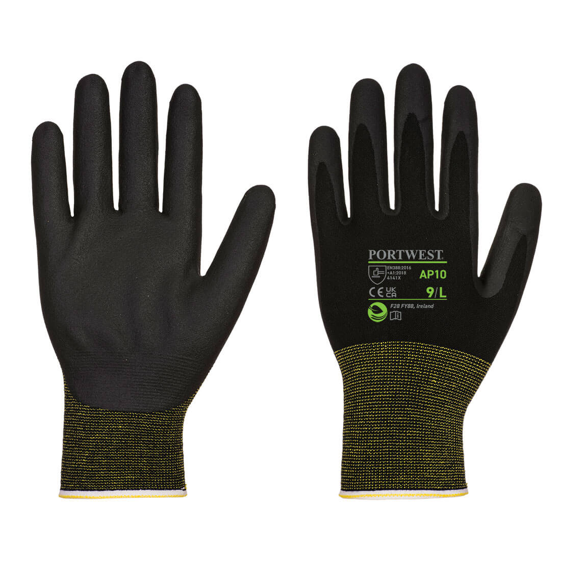 Portwest® Planet Eco-friendly AP10-NPR15 Foam Nitrile Coated Work Gloves are constructed with an antimicrobial glove shell featuring sustainable bamboo fiber that's highly absorbent!
