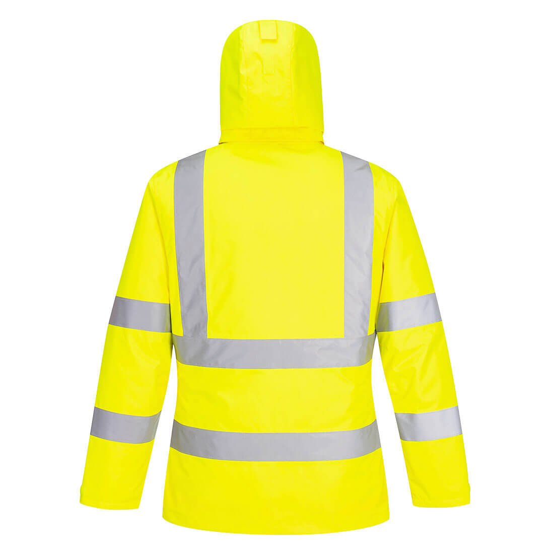 Portwest® Planet EC60 ECO Hi-Vis Winter Jackets are made with environmentally friendly recycled polyester and features reflective tape, detachable lined hood, mic tabs, drawcord, internal pocket and water resistant fabric finish.