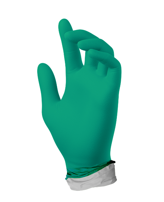 SW® Sustainability Solutions PF-95GW PowerForm® 5.9-mil Green Powder-Free Latex-Free Nitrile Exam Gloves feature EcoTek® biodegradable technology for accelerated breakdown in landfills without any loss in performance plus patented EnerGel® Aloe Vera moisturizing technology and Breach Alert™ dual layer visual detection security. Provides 4 hours of protection against fatal toxins.