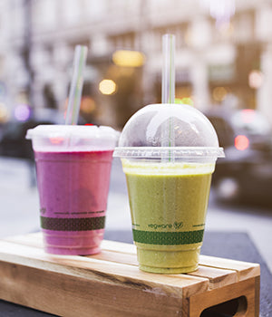 Vegware™ 96-Series compostable 16-oz Cold Beverage Cups are made from PLA -an eco-friendly plastic alternative independently certified to break down in landfill within 12 weeks.