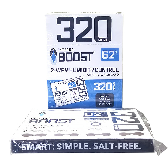 Perfect for retail purposes or dispensary jars that regularly opened throughout the day, patented Integra BOOST® 320 gram packet with humidity indicator will expertly manage humidity levels—preserving the life of your herbal medicine you’re storing. BOOST® products are salt-free, spill-proof and FDA-food grade complaint 