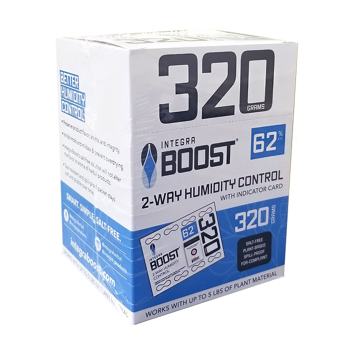 Perfect for retail purposes or dispensary jars that regularly opened throughout the day, patented Integra BOOST® 320 gram packet with humidity indicator will expertly manage humidity levels—preserving the life of your herbal medicine you’re storing. BOOST® products are salt-free, spill-proof and FDA-food grade complaint 
