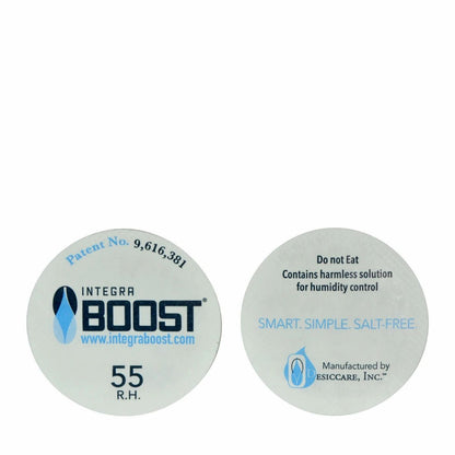 Integra Boost® 37mm Humidity Control Circles re salt-free, spill-proof and FDA-complaint so you can safely and confidently place Integra BOOST® circle packs directly inside a container or jar alongside your herbs or place inside lids to absorb and/or provide excess moisture as needed