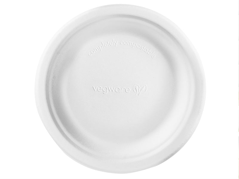 Made from from reclaimed sugarcane, these compostable 9-inch round plates are good for hot or cold food and they're sturdier than paper plates.