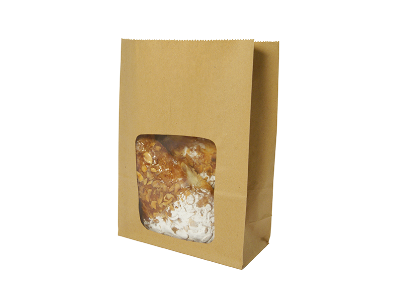 Vegware™ compostable kraft Window Bloomer Bags feature 100% recycled paper fully lined with  Natureflex grease-proof film from wood pulp.