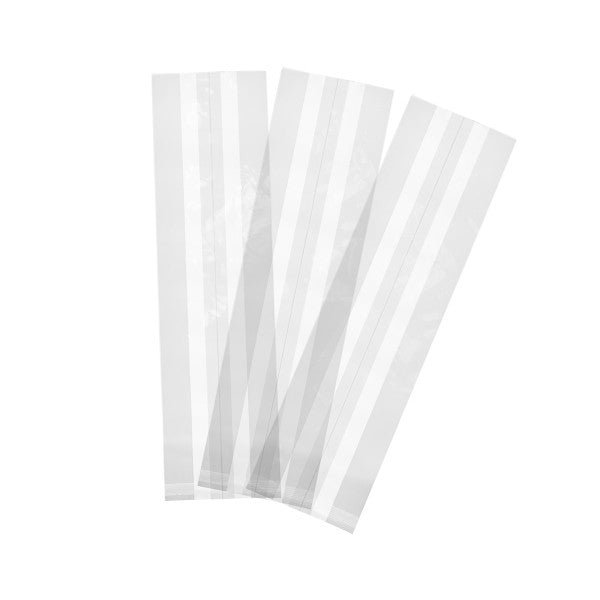 Vegware™ home and commercial compostable clear 4-inch x 2-inch x 14-inch baguette bags are made with grease-proof NatureFlex film that's made from wood pulp.