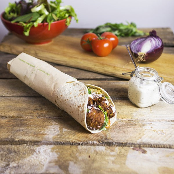 Vegware™ compostable 11-inch x 2.5-inch x 8-inch ovenable wrap is  independently certified to break down in 12 weeks and perfect for cooking, storing and serving hot wraps.