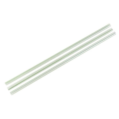 Vegware™ plant-based PLA jumbo green striped ecovio jumbo straws are certified compostable and designed to last for hours in cold drinks.