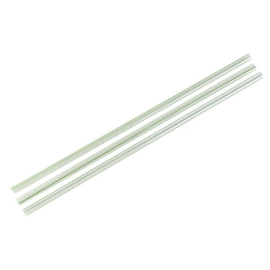 Vegware™ plant-based PLA jumbo green striped ecovio jumbo straws are certified compostable and designed to last for hours in cold drinks.