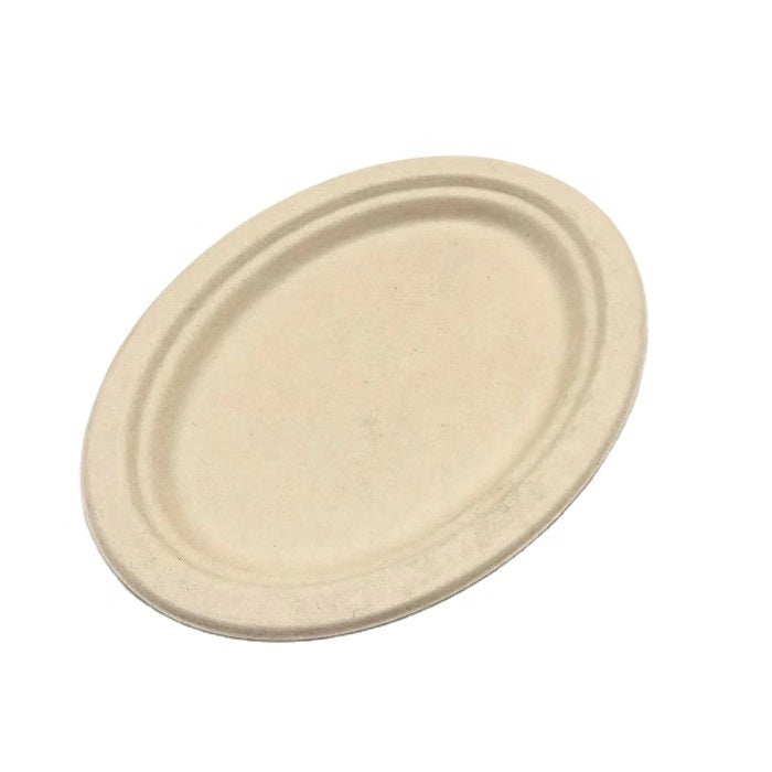 Emerald Bagasse Food Plates, 10-in x 7-in Oval (500ct)