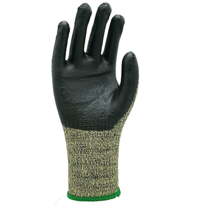 SHOWA® 257 Foam Nitrile Cut-Resistant Glove, ANSI A7, Yellow/Black