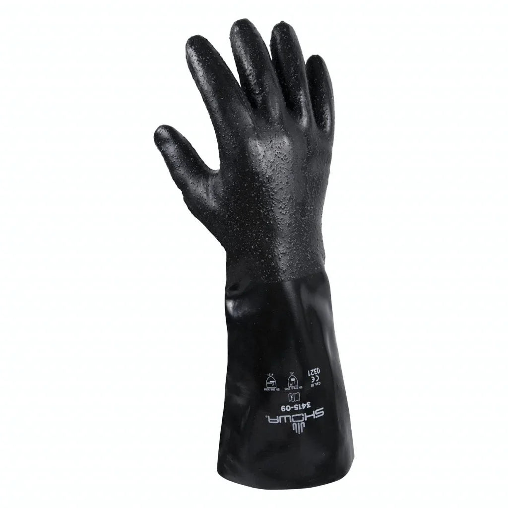 SHOWA 3415 Chemical Resistant Neoprene Gloves, Rough Grip, 355mm